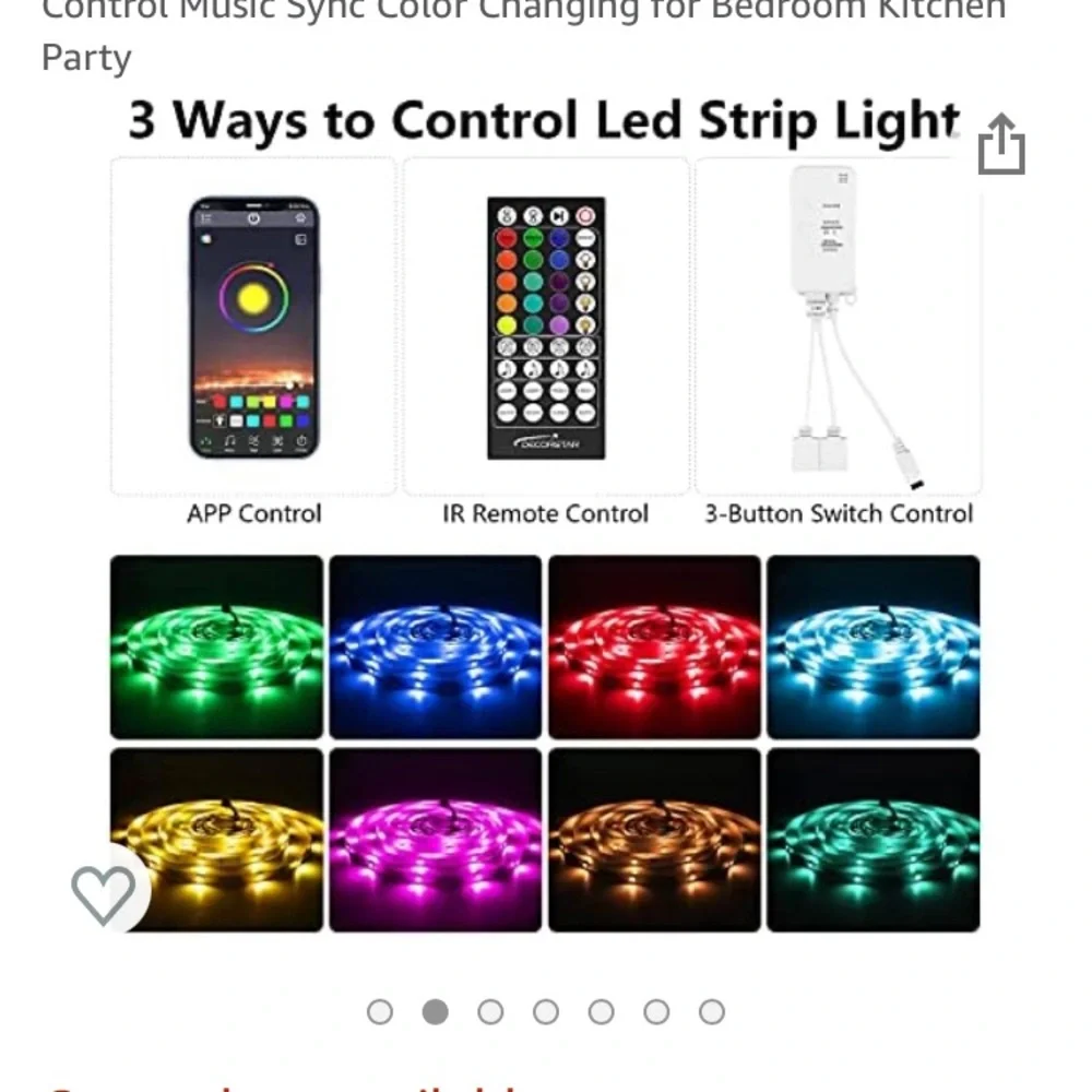2-Rolls 25ft Led Lights,Bluetooth Led Strip Lights Remote Led Lights Strip